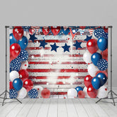 Aperturee - Aperturee Oldstyle USA Flag Balloon Stars Photography Backdrop